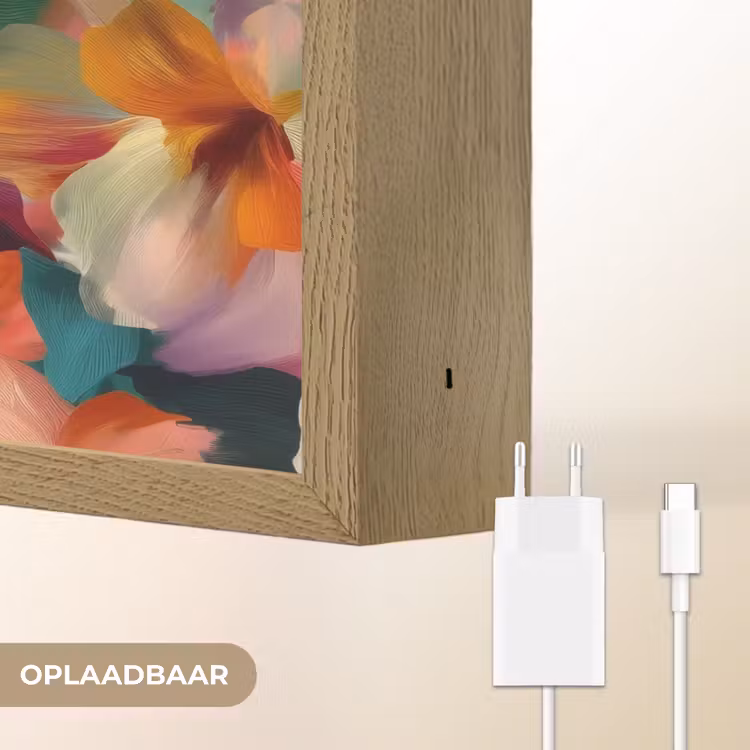 Lightbox - Wandlamp - Harmonieus - Abstracte bloemen - Warme tinten — 7