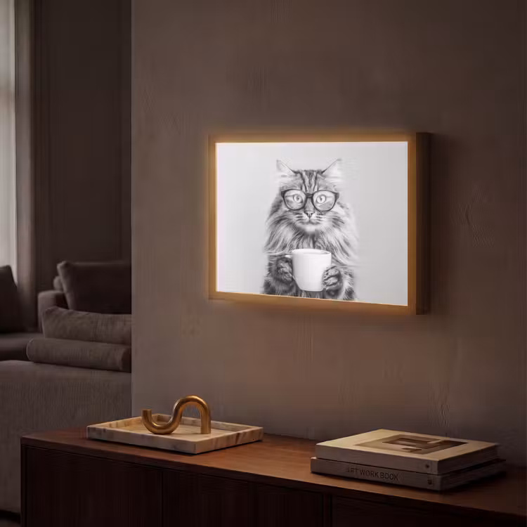 Lightbox - Wandlamp - Kat - Bril - Mok - Pluizig — 2