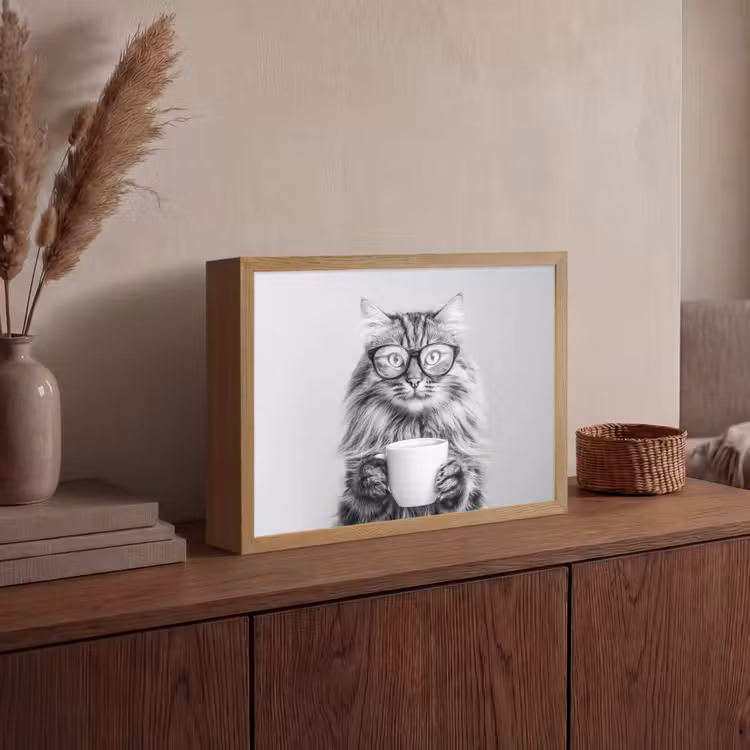Lightbox - Wandlamp - Kat - Bril - Mok - Pluizig — 4