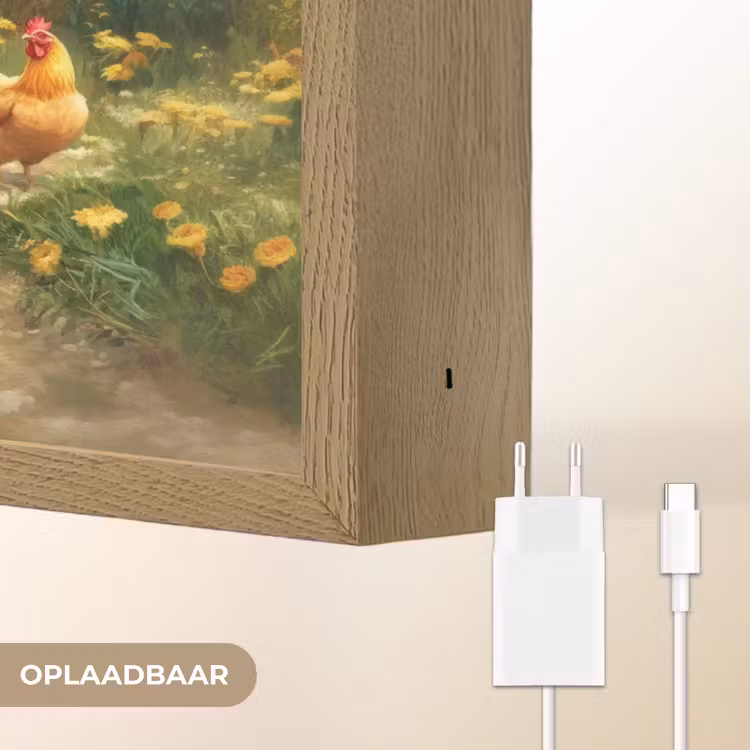 Lightbox - Wandlamp - Kippen - Landelijke rust - Natuur — 7