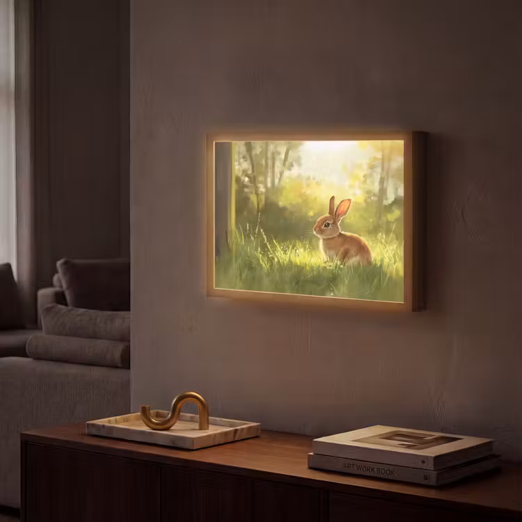 Lightbox - Wandlamp - Konijn - Zonlicht - Bos — 2