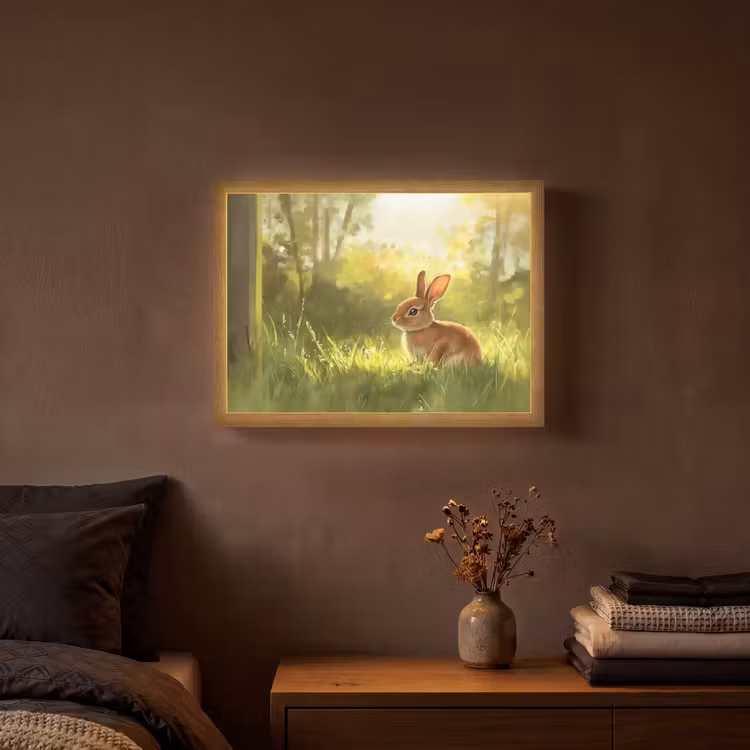 Lightbox - Wandlamp - Konijn - Zonlicht - Bos — 3