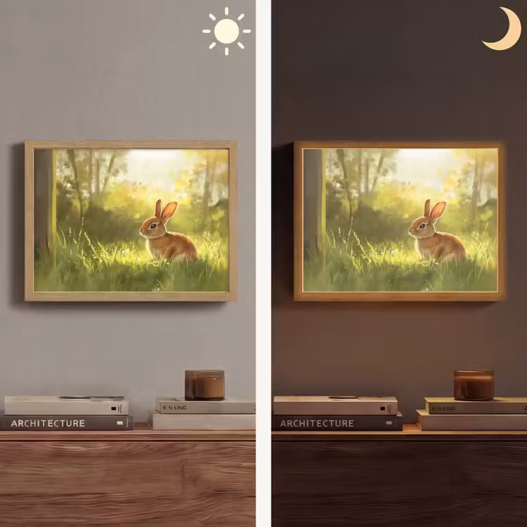 Lightbox - Wandlamp - Konijn - Zonlicht - Bos — 6