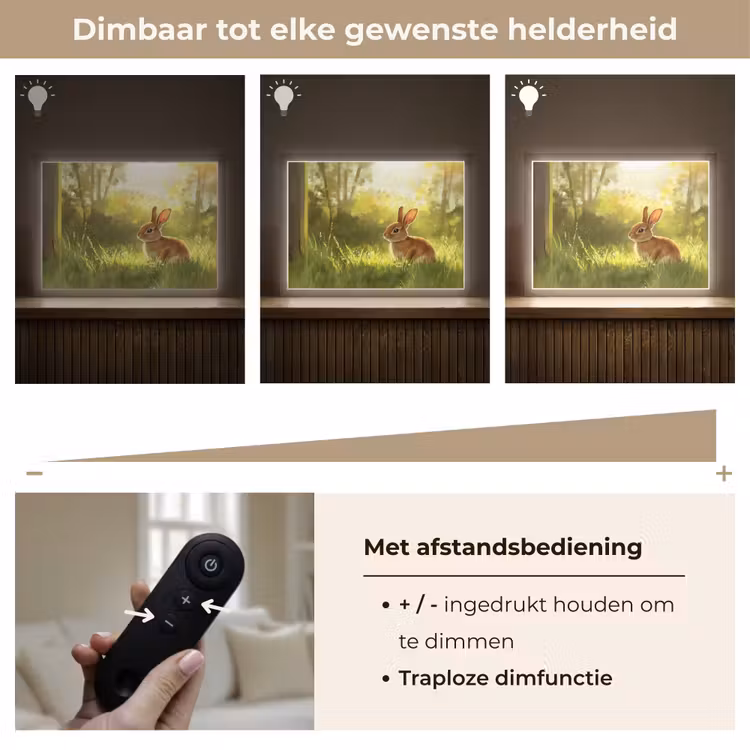 Lightbox - Wandlamp - Konijn - Zonlicht - Bos — 9