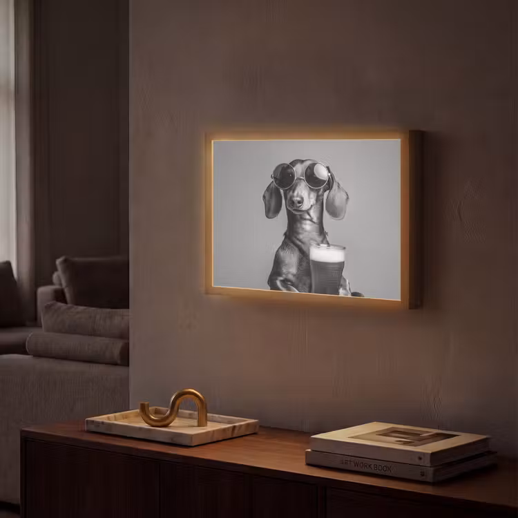Lightbox - Wandlamp - Teckel - Bier - Glas - Bril — 2