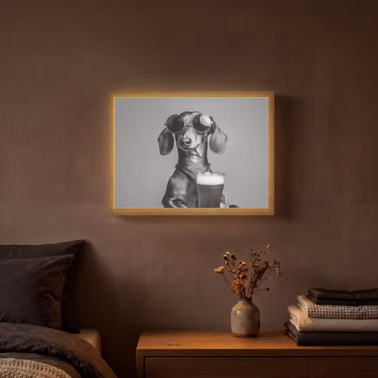 Lightbox - Wandlamp - Teckel - Bier - Glas - Bril — 3