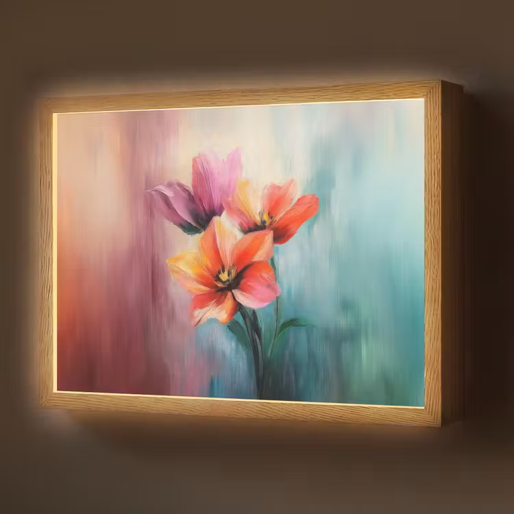 Lightbox - Wandlamp - Tulpen - Lichtreflecties - Kleurverloop — 1