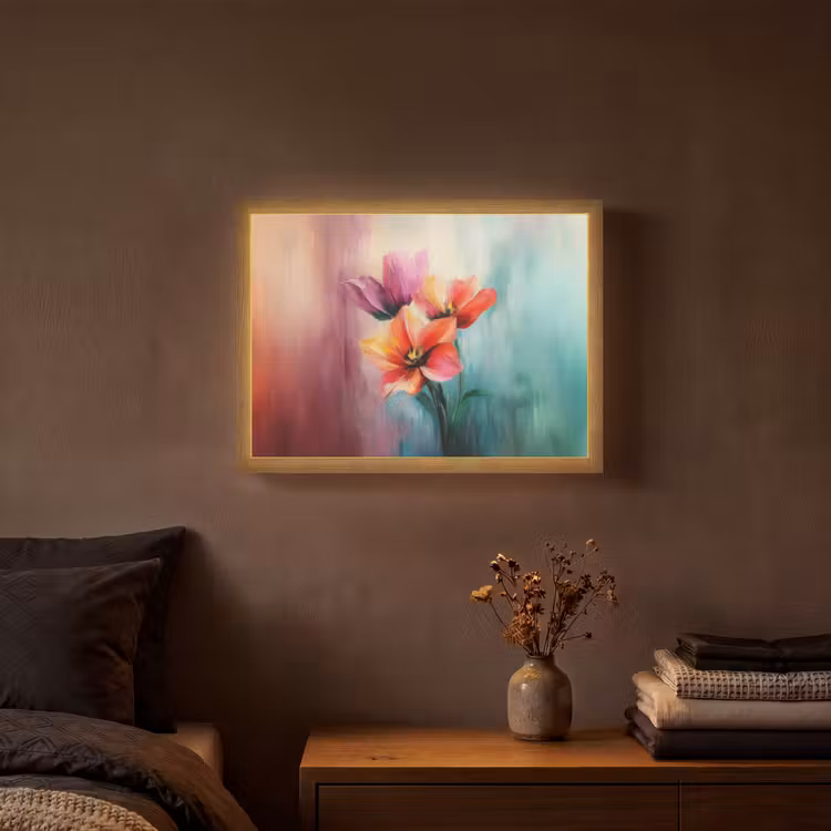 Lightbox - Wandlamp - Tulpen - Lichtreflecties - Kleurverloop — 3
