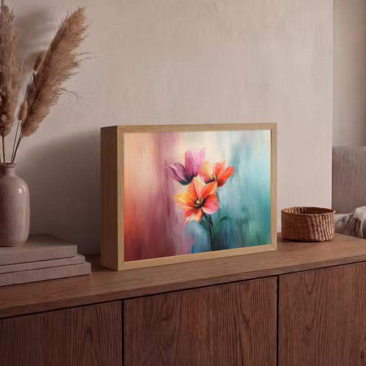 Lightbox - Wandlamp - Tulpen - Lichtreflecties - Kleurverloop — 4