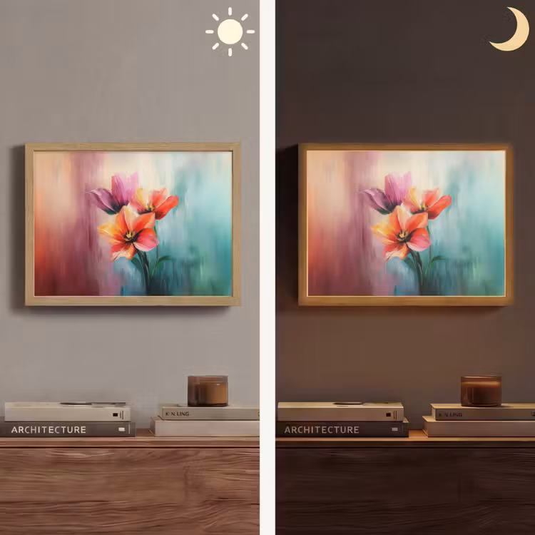 Lightbox - Wandlamp - Tulpen - Lichtreflecties - Kleurverloop — 6