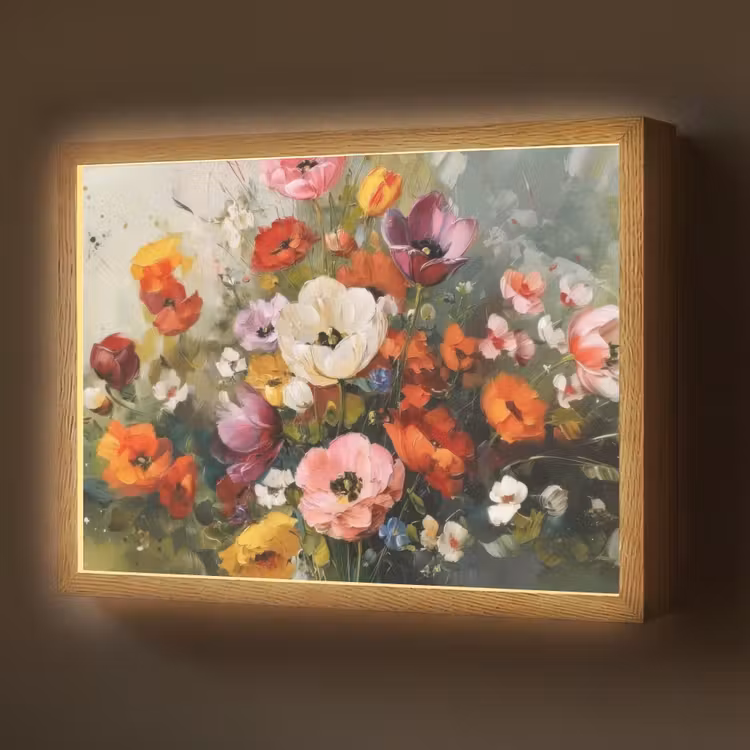 Lightbox - Wandlamp - Vrolijk boeket - Dynamisch - Subtiele kleurspatten — 1
