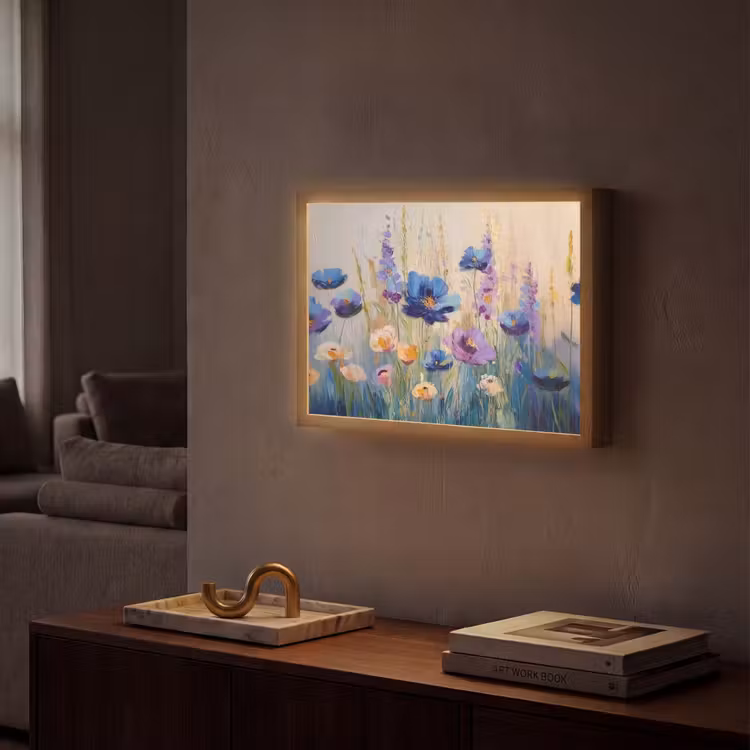 Lightbox - Wandlamp - Zomers - Wilde bloemen - Penseelstreken — 2
