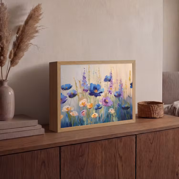 Lightbox - Wandlamp - Zomers - Wilde bloemen - Penseelstreken — 4