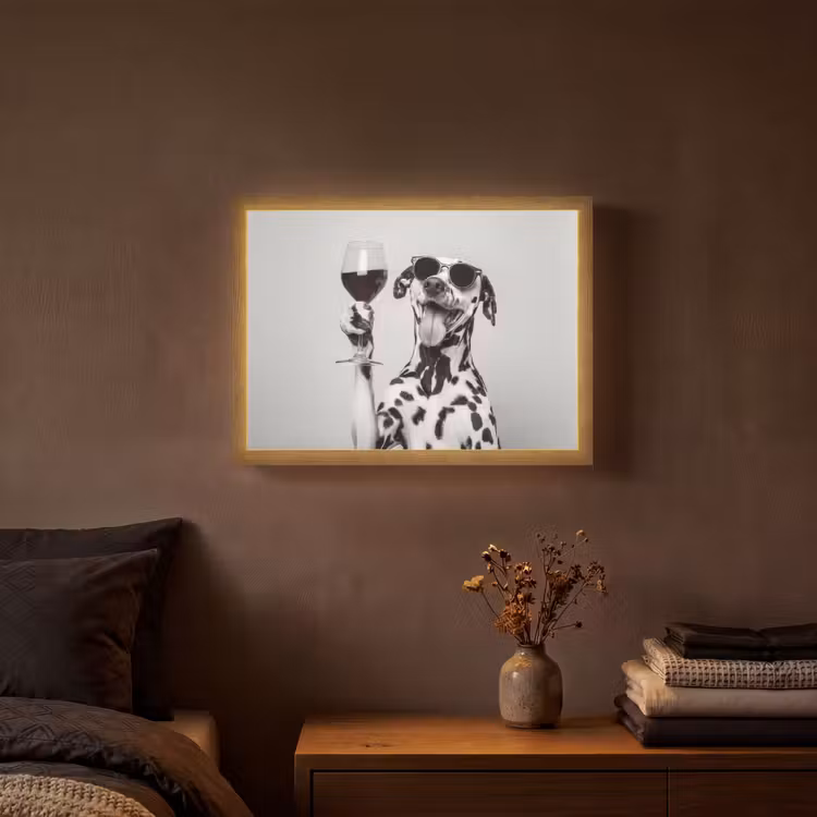 Lightbox - Wandlamp - Zonnebril - Dalmatiër - Wijnglas - Tong — 3