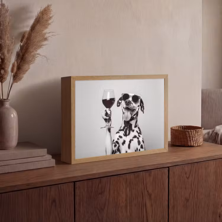 Lightbox - Wandlamp - Zonnebril - Dalmatiër - Wijnglas - Tong — 4