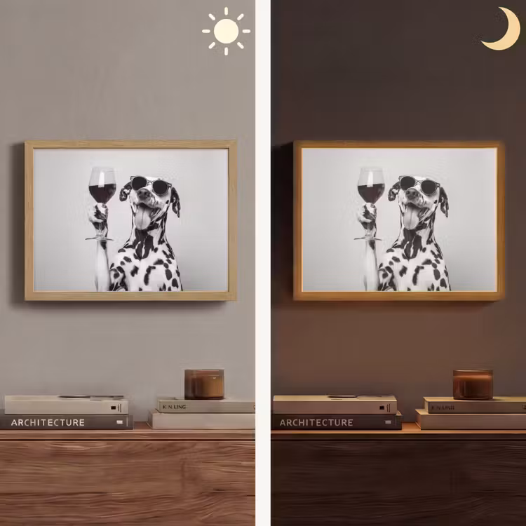 Lightbox - Wandlamp - Zonnebril - Dalmatiër - Wijnglas - Tong — 6