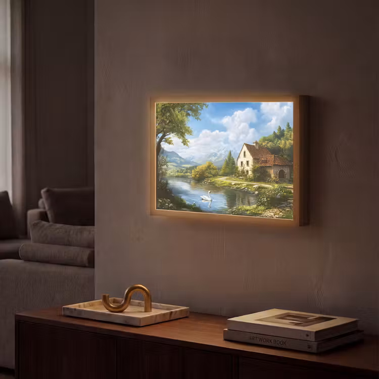 Lightbox - Wandlamp - Zwaan - Bomen - Rust — 2