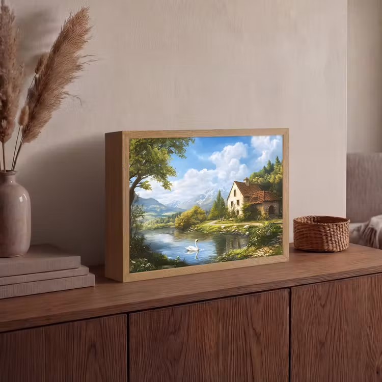 Lightbox - Wandlamp - Zwaan - Bomen - Rust — 4