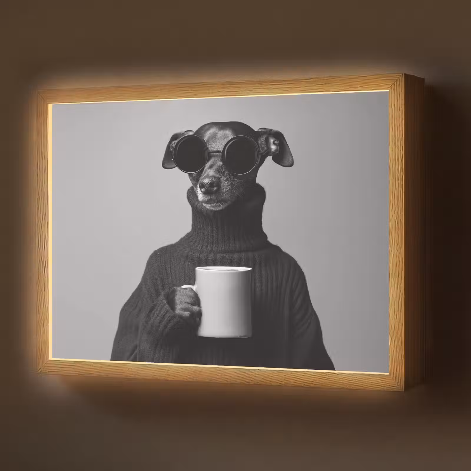 Lightbox - Wandlamp - Coltrui - Hond - Bril - Mok — 1