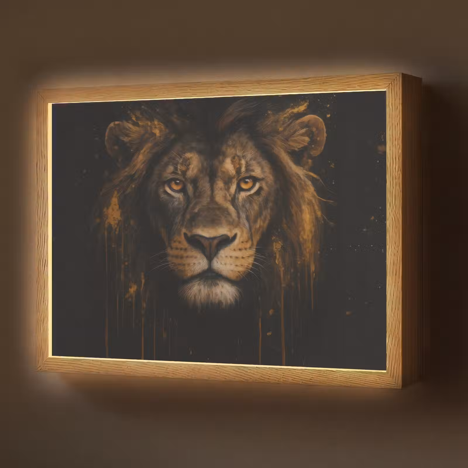 Lightbox - Wandlamp - Leeuw - Goud - Druppels — 1