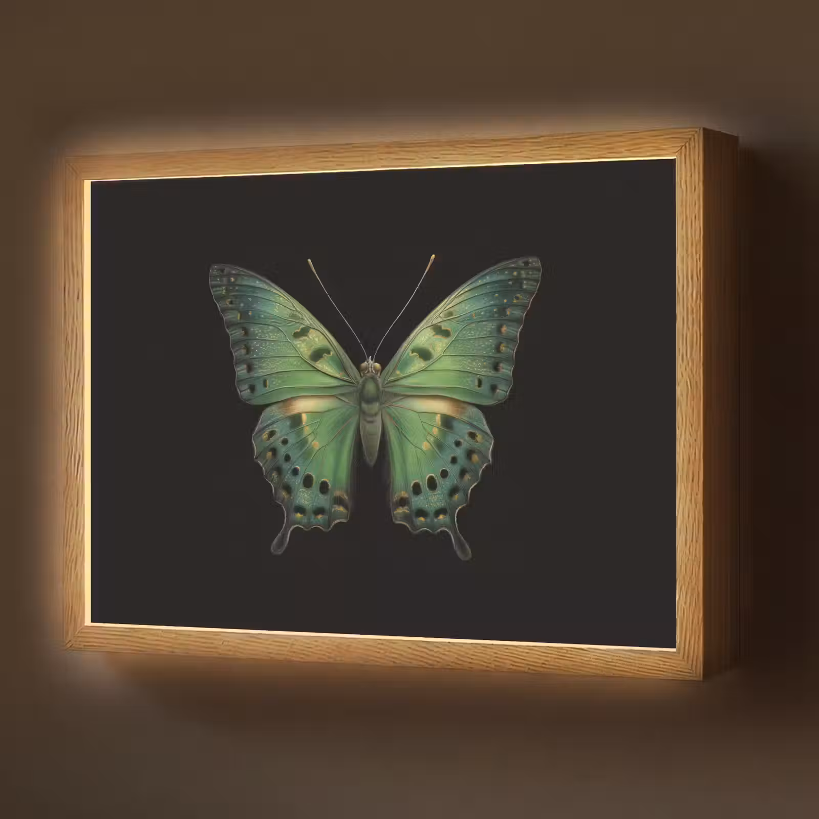 Lightbox - Wandlamp - Vlinder - Groen - Diepte — 1