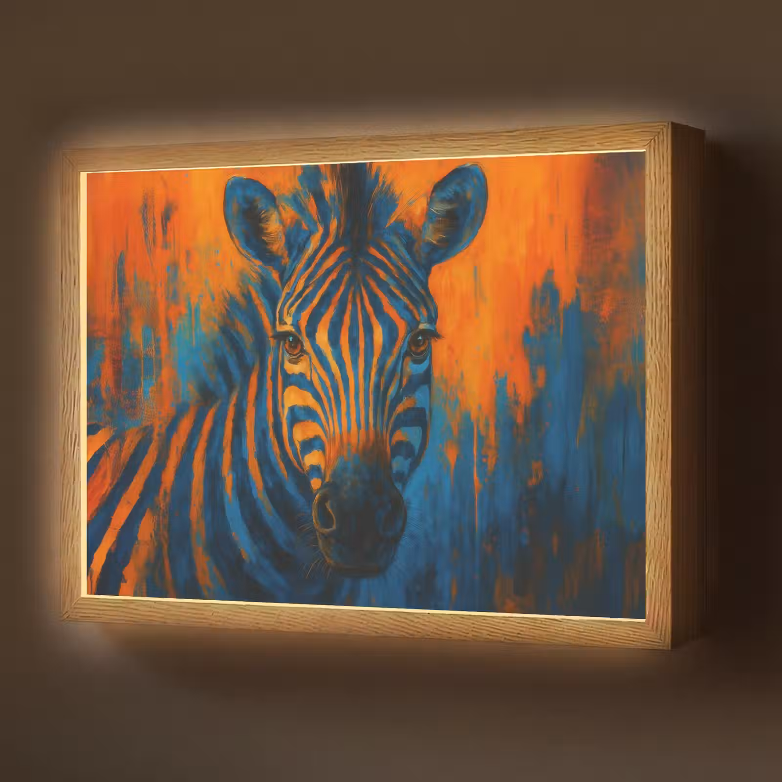 Lightbox - Wandlamp - Zebra - Abstract - Blauw — 1