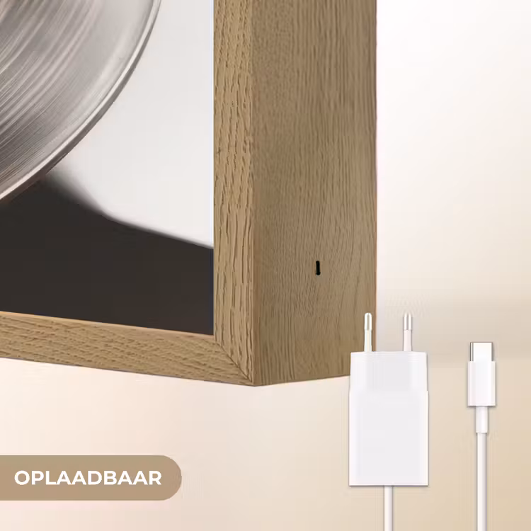 Lightbox - Wandlamp - Close-up - Vinylplaat - Platenspeler - Zwart — 7