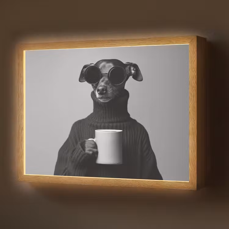 Lightbox - Wandlamp - Coltrui - Hond - Bril - Mok — 1