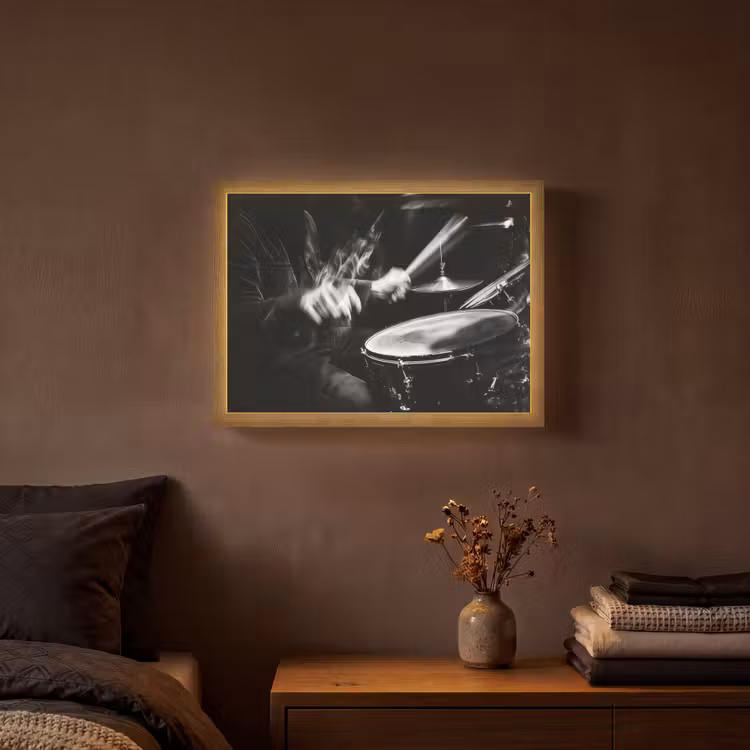 Lightbox - Wandlamp - Drummer - Zwart - Drumstel — 3