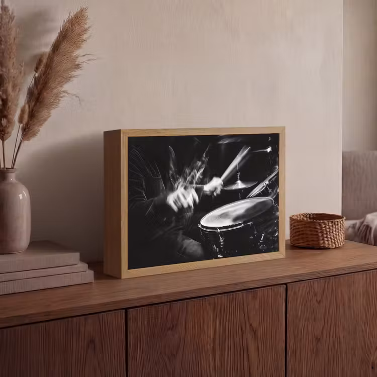 Lightbox - Wandlamp - Drummer - Zwart - Drumstel — 4