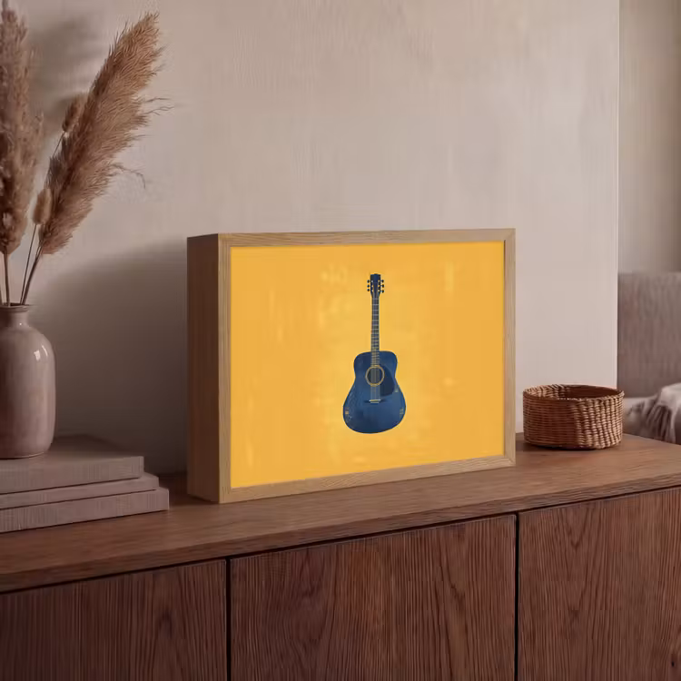 Lightbox - Wandlamp - Gitaar - Akoestisch - Geel - Minimalistisch — 4
