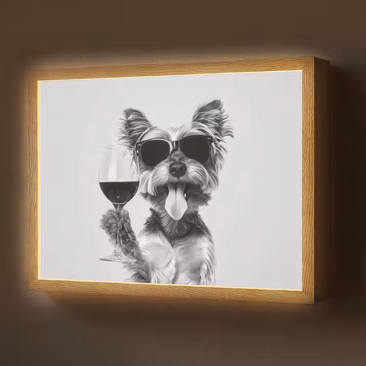 Lightbox - Wandlamp - Hondje - Wijnglas - Zonnebril - Enthousiast — 1