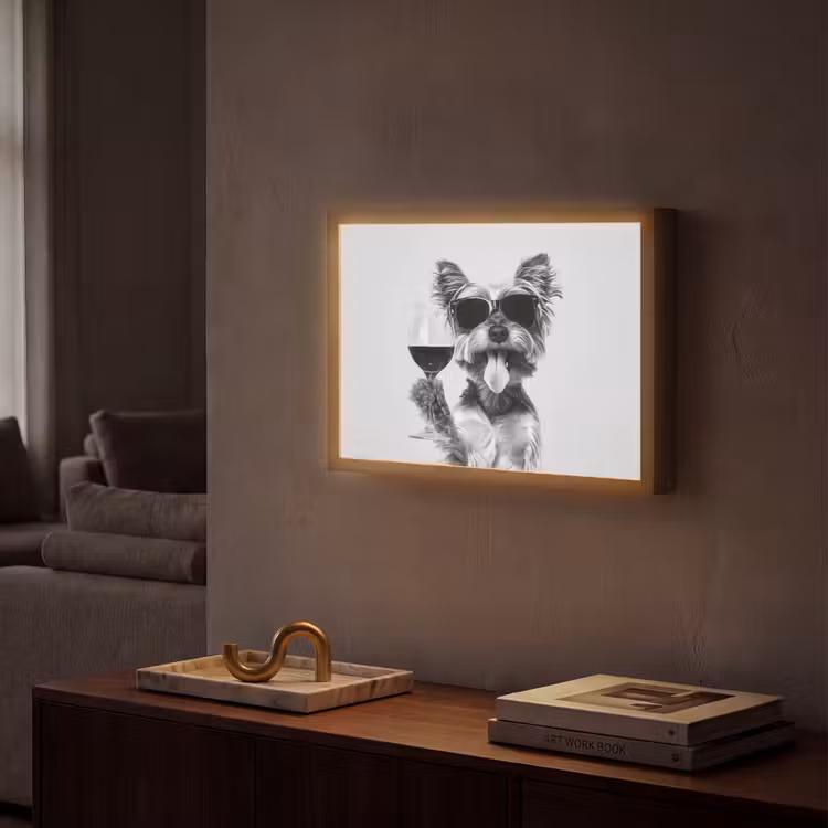 Lightbox - Wandlamp - Hondje - Wijnglas - Zonnebril - Enthousiast — 2