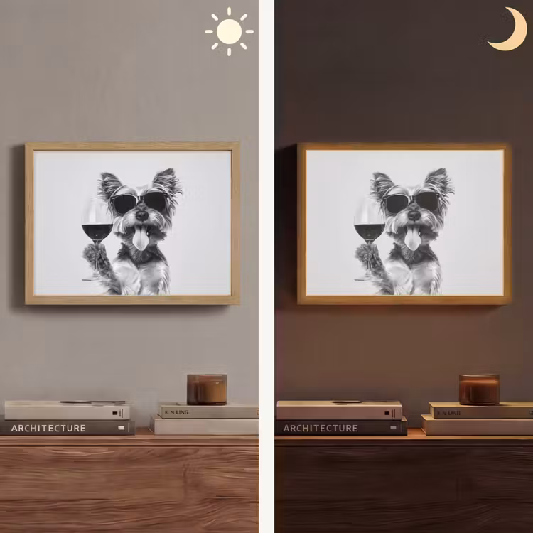 Lightbox - Wandlamp - Hondje - Wijnglas - Zonnebril - Enthousiast — 6