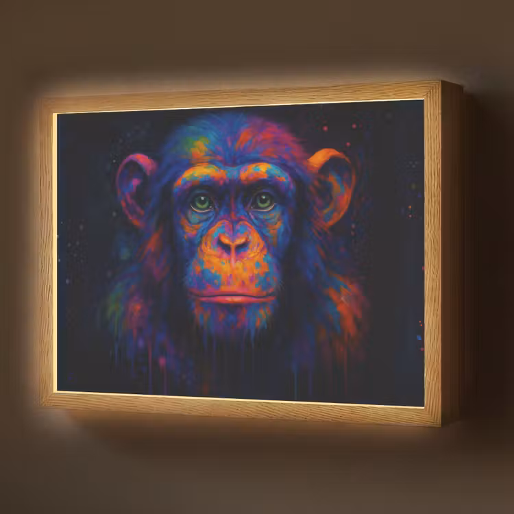 Lightbox - Wandlamp - Kleurrijk - Aap - Abstract — 1