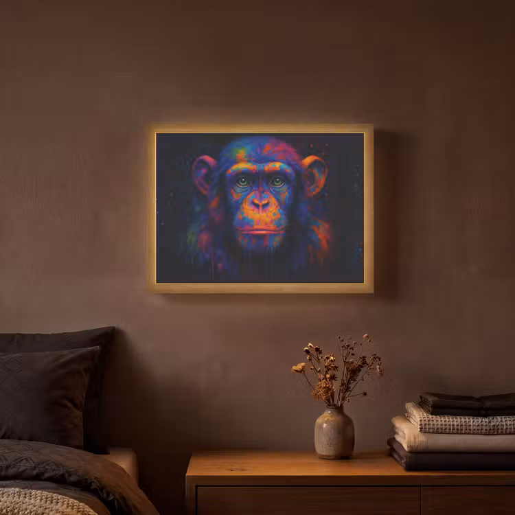 Lightbox - Wandlamp - Kleurrijk - Aap - Abstract — 3