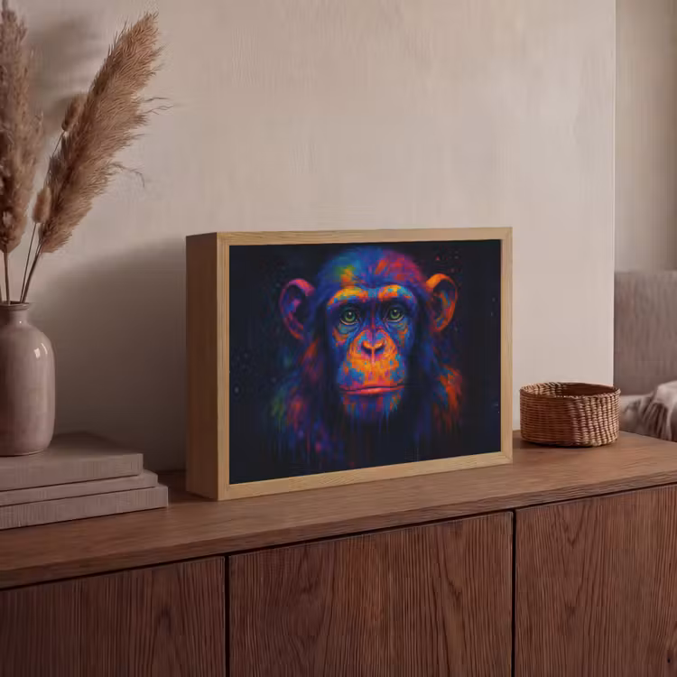 Lightbox - Wandlamp - Kleurrijk - Aap - Abstract — 4