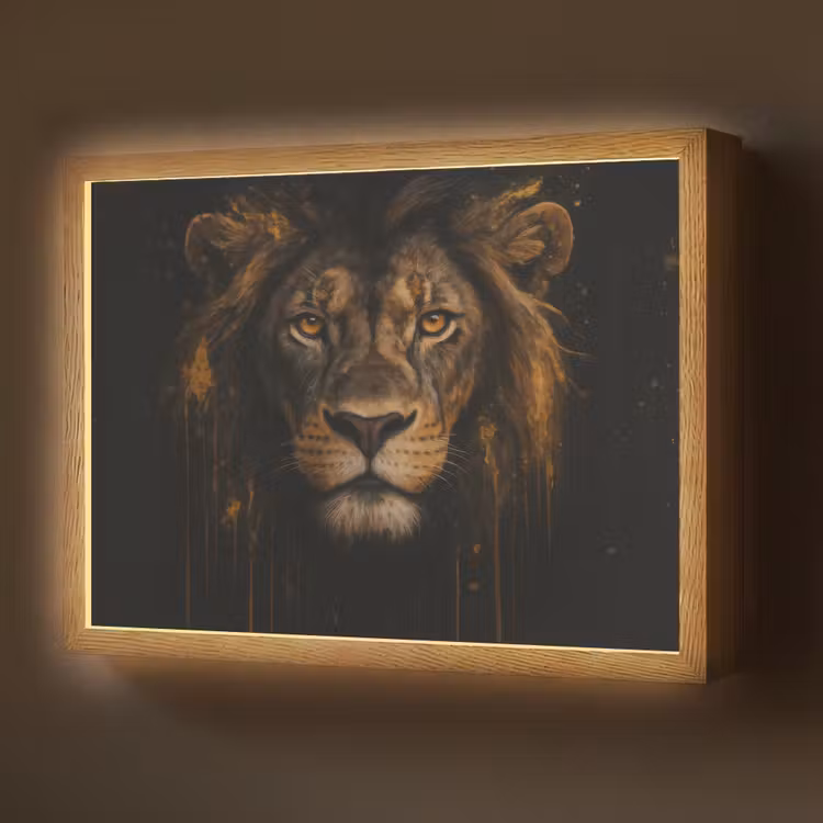 Lightbox - Wandlamp - Leeuw - Goud - Druppels — 1