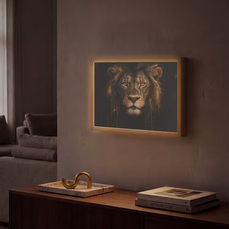 Lightbox - Wandlamp - Leeuw - Goud - Druppels — 2