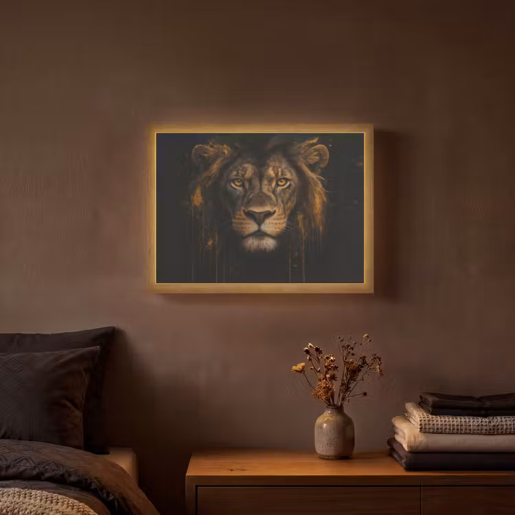 Lightbox - Wandlamp - Leeuw - Goud - Druppels — 3