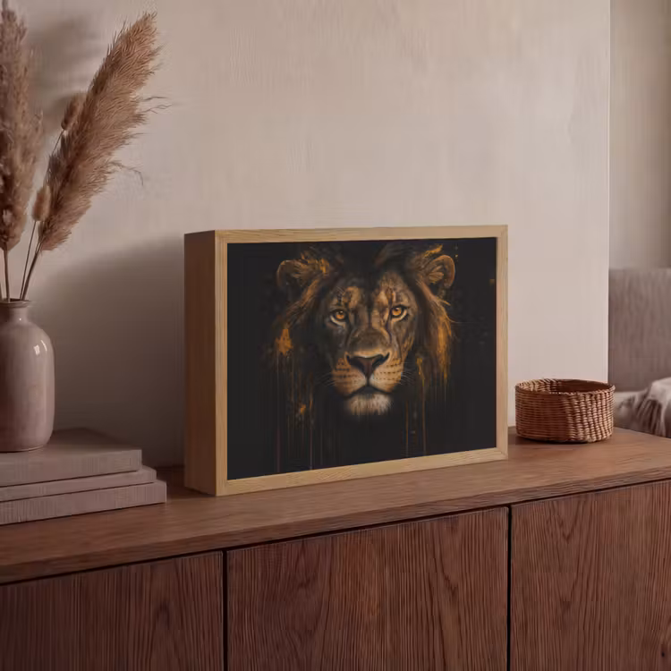 Lightbox - Wandlamp - Leeuw - Goud - Druppels — 4