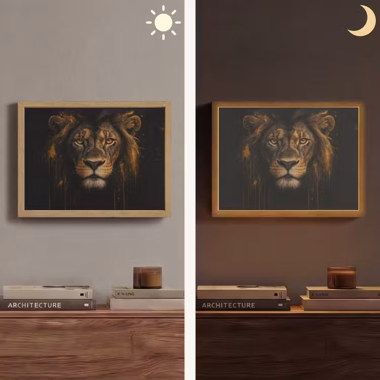 Lightbox - Wandlamp - Leeuw - Goud - Druppels — 6