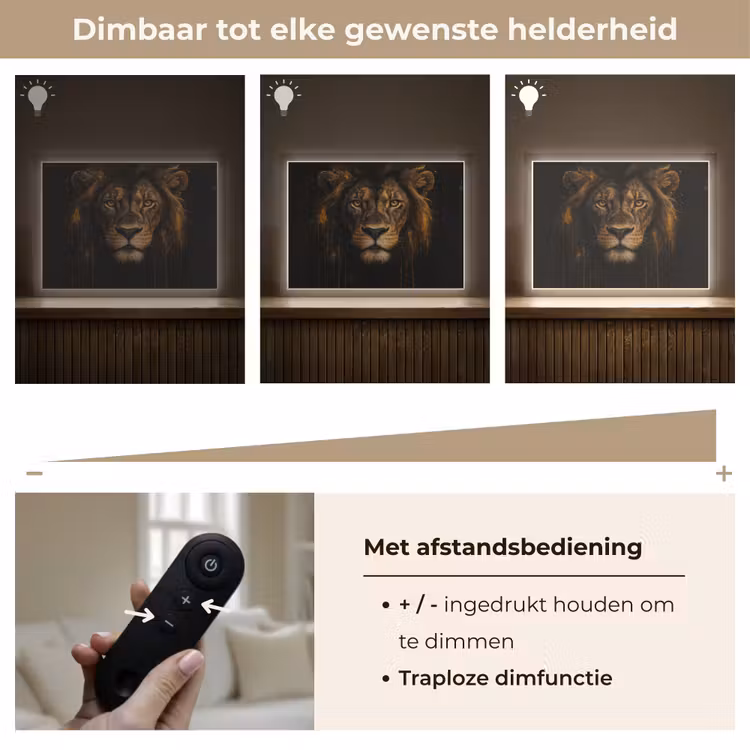 Lightbox - Wandlamp - Leeuw - Goud - Druppels — 9