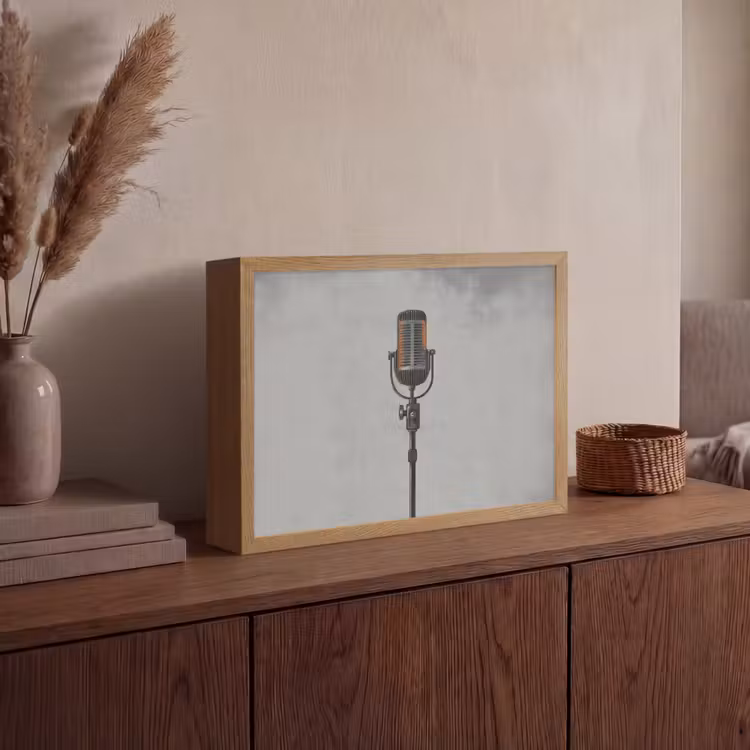 Lightbox - Wandlamp - Microfoon - Vintage - Illustratie - Grijs — 4