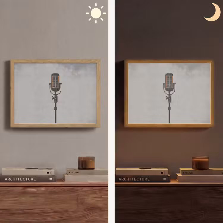 Lightbox - Wandlamp - Microfoon - Vintage - Illustratie - Grijs — 6