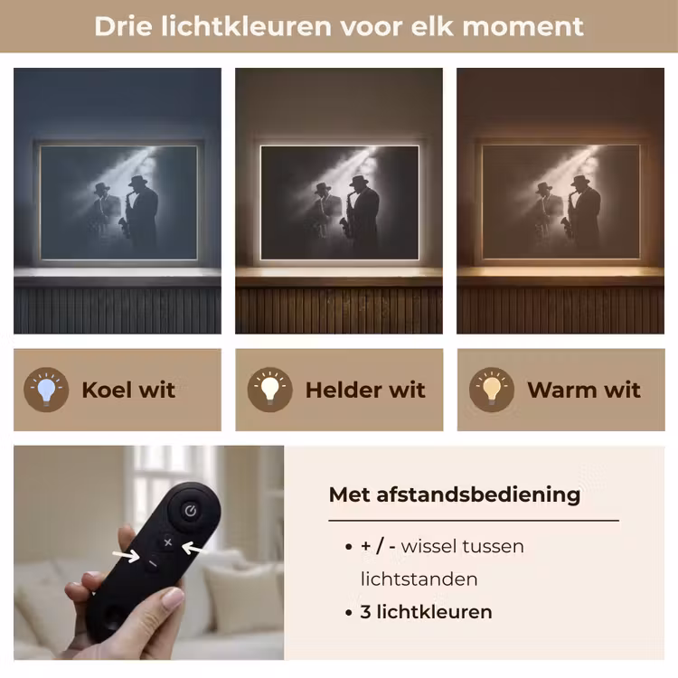 Lightbox - Wandlamp - Saxofonisten - Hoeden - Rook - Licht — 8