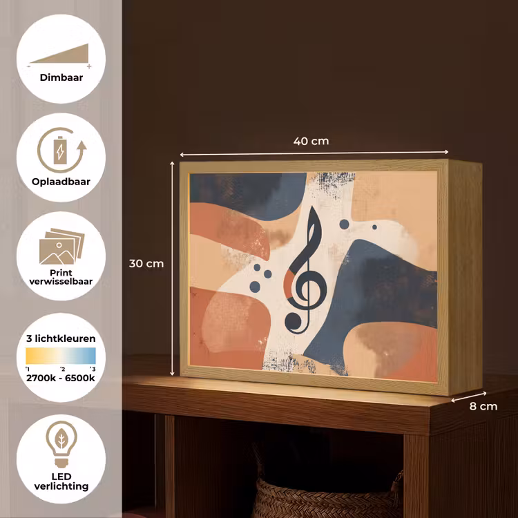 Lightbox - Wandlamp - Sleutel - G - Abstract - Beige — 10