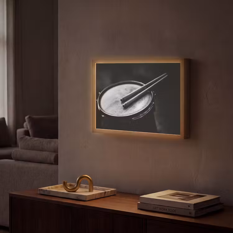 Lightbox - Wandlamp - Trommel - Close-up - Drumstokken - Zwart — 2