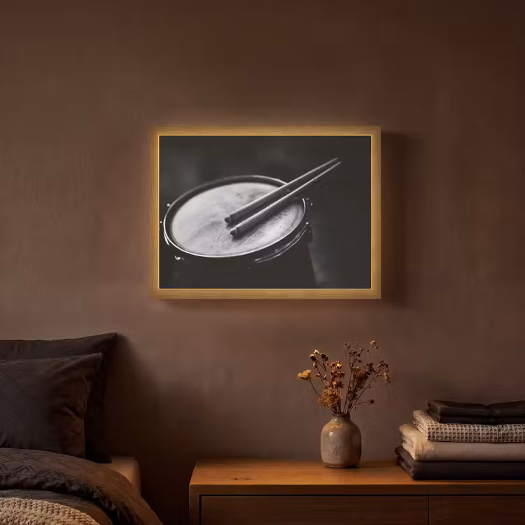 Lightbox - Wandlamp - Trommel - Close-up - Drumstokken - Zwart — 3
