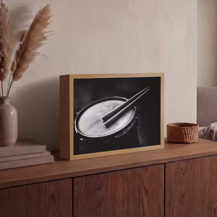 Lightbox - Wandlamp - Trommel - Close-up - Drumstokken - Zwart — 4